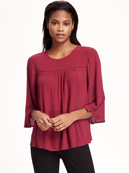 View large product image 1 of 1. Shirred Swing Blouse for Women