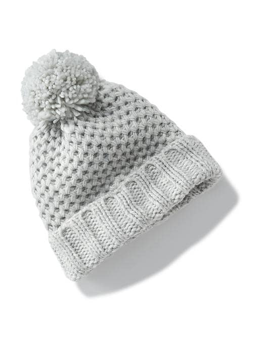 View large product image 1 of 1. Knitted Honeycomb Pom-Pom Beanie for Baby