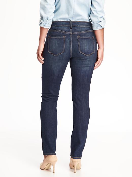 View large product image 2 of 2. Mid-Rise Curvy Straight Jeans for Women