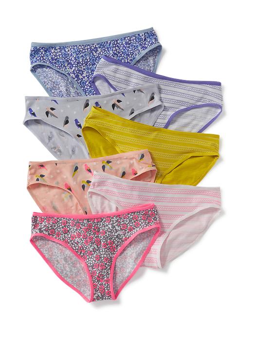 Patterned Bikini Underwear 7-Pack for Girls