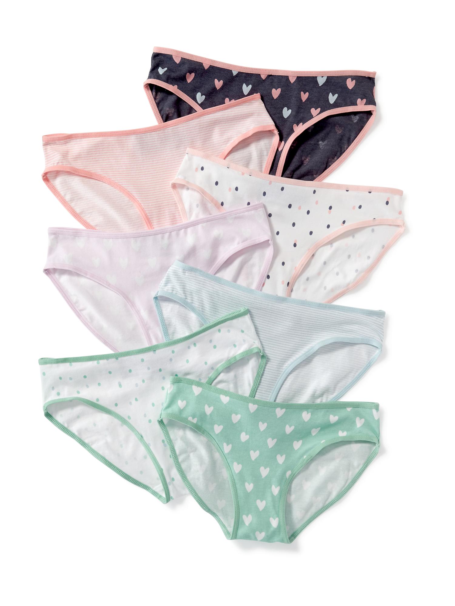 Patterned Bikini-Underwear 7-Pack for Girls