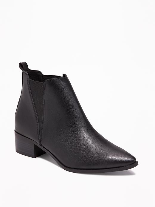 Image number 1 showing, Faux-Leather Pointy Boots for Women