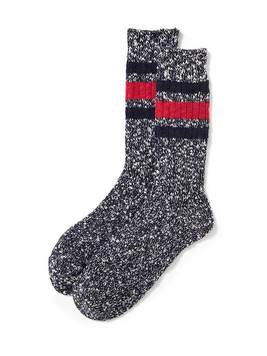 View large product image 1 of 1. Ankle-Stripe Marled Camp Socks for Men