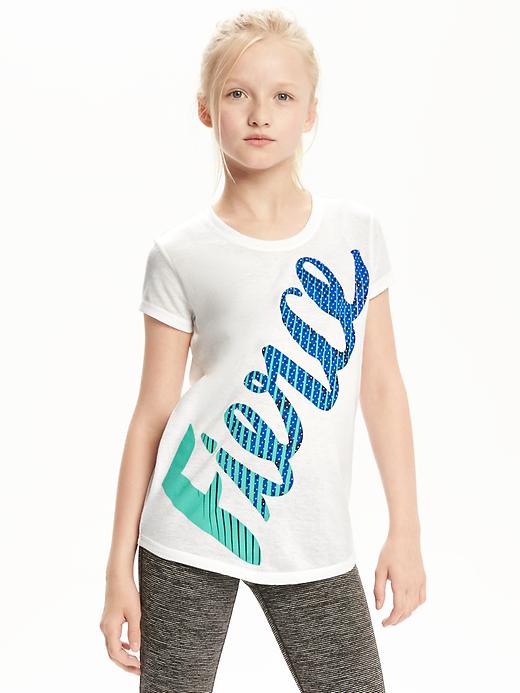 View large product image 1 of 2. Relaxed Go-Dry Graphic Tee for Girls