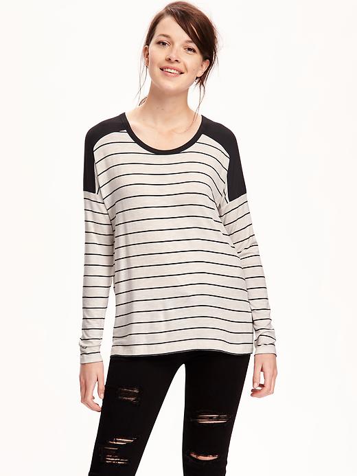 View large product image 1 of 1. Boyfriend Drapey Tee for Women
