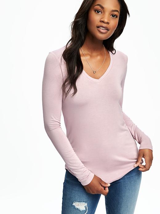 Image number 4 showing, V-Neck Layering Tee for Women