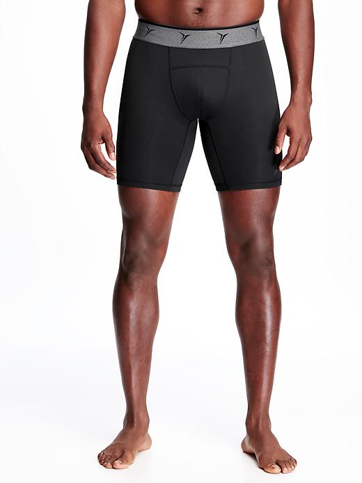 View large product image 1 of 1. Go-Dry Built-In Flex Base-Layer Shorts for Men - 8-inch inseam