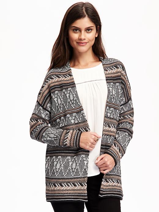 View large product image 1 of 1. Jacquard Cardi-Coat for Women