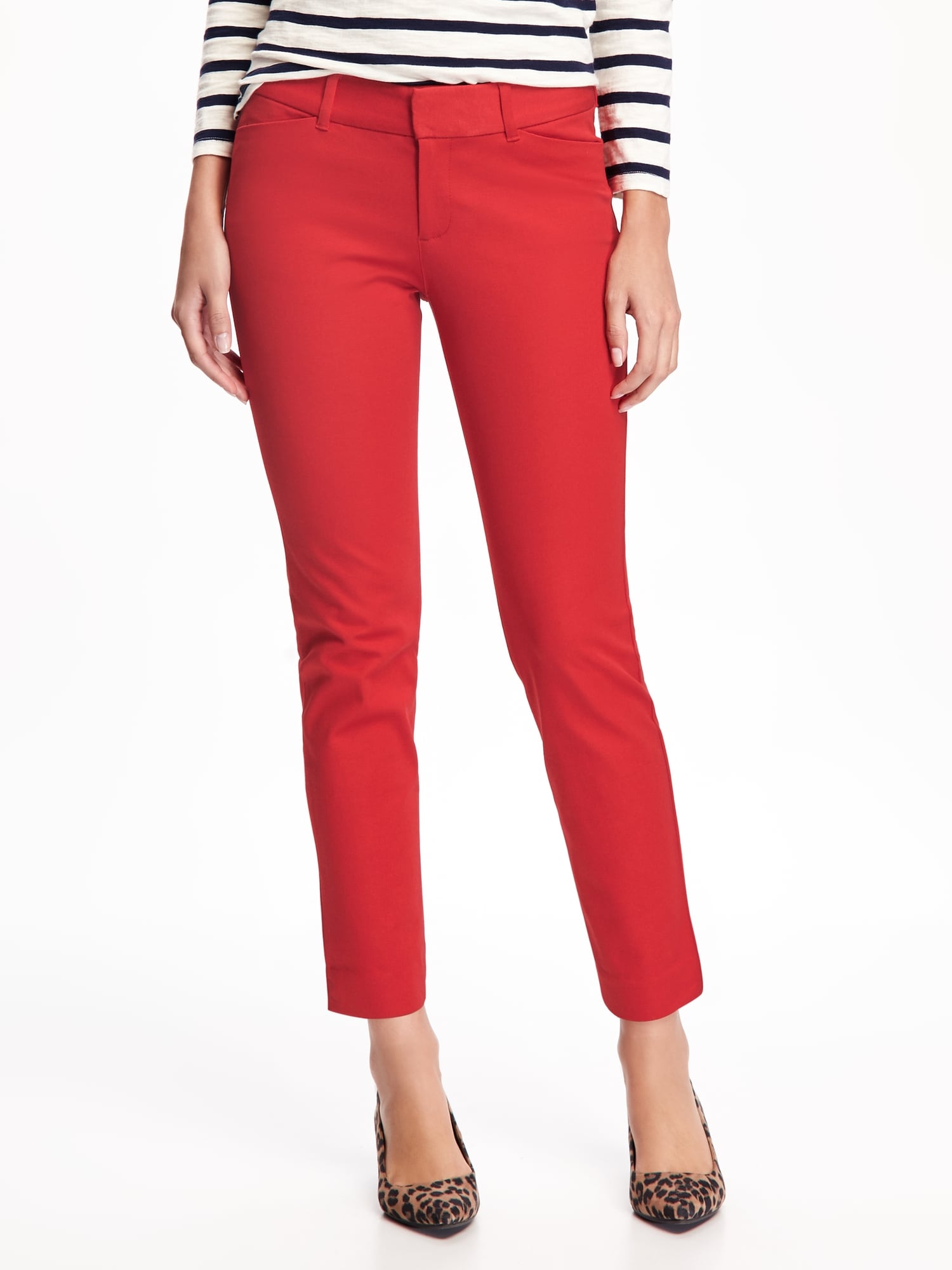 OLD NAVY,Mid-Rise Built-In Sculpt Ponte-Knit Pixie Ankle Pants for