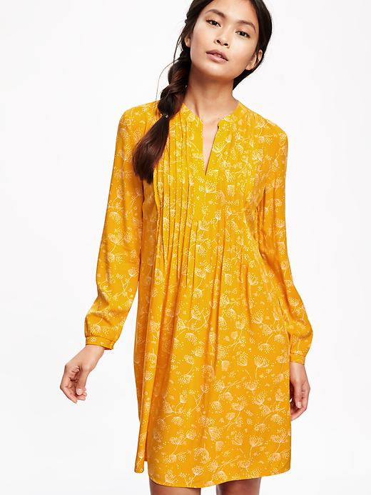 knee length dresses for ladies The Gianna Swing Dress in Yellow  Vintage Diva
