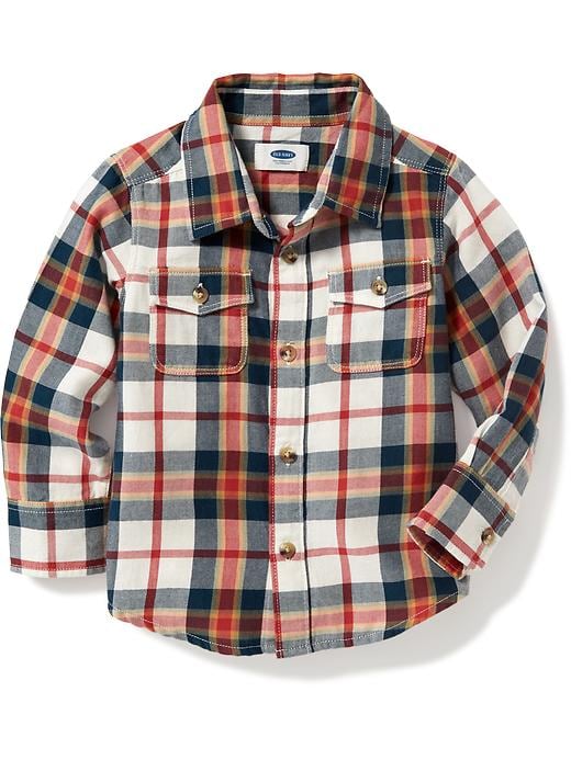 View large product image 1 of 1. Plaid Double-Pocket Shirt for Toddler