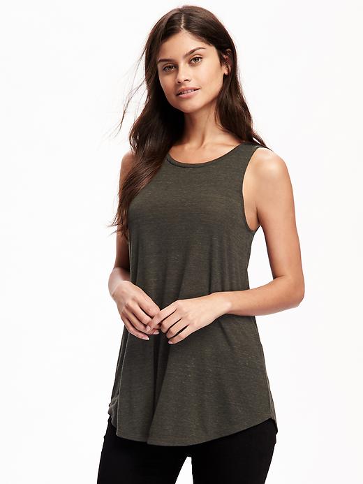 View large product image 1 of 1. Relaxed Hi-Neck Texture Tank for Women