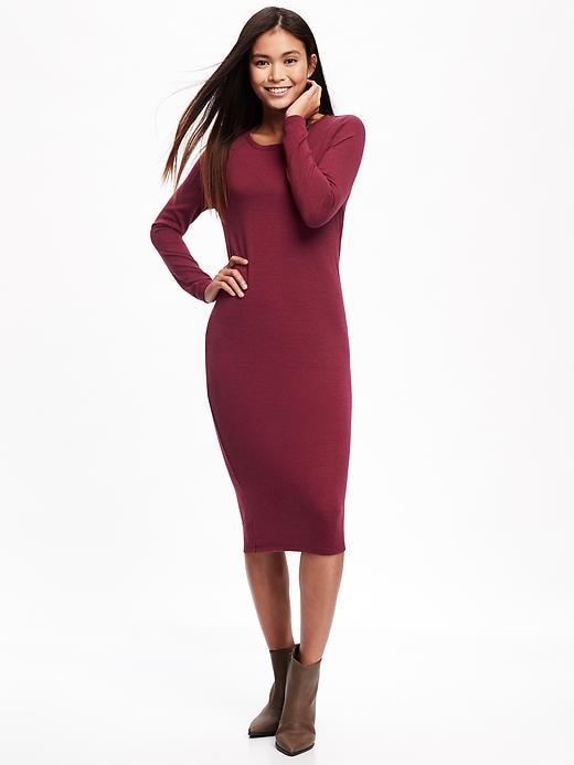 View large product image 1 of 1. Sweater-Knit Slim Shift Dress for Women