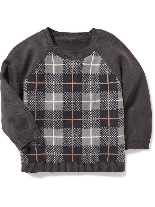 View large product image 1 of 1. Plaid Raglan Sweater for Baby