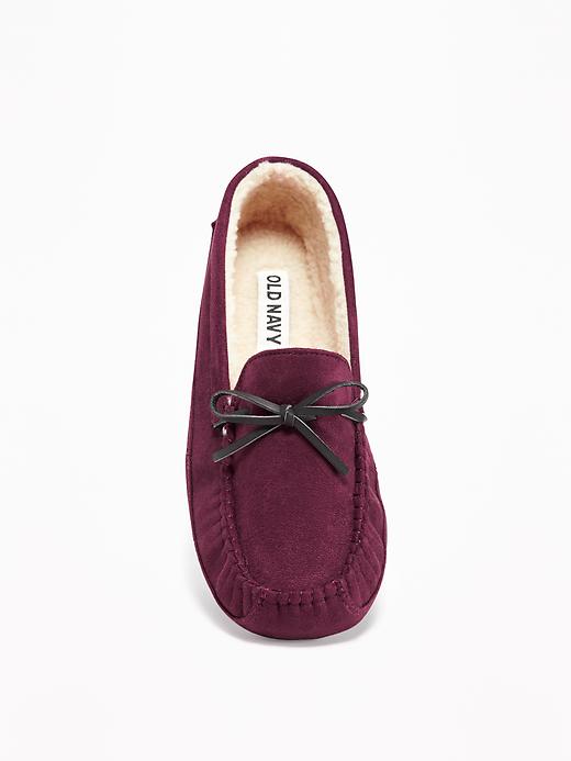 View large product image 2 of 3. Sueded Sherpa-Lined Moccasin Slippers for Men