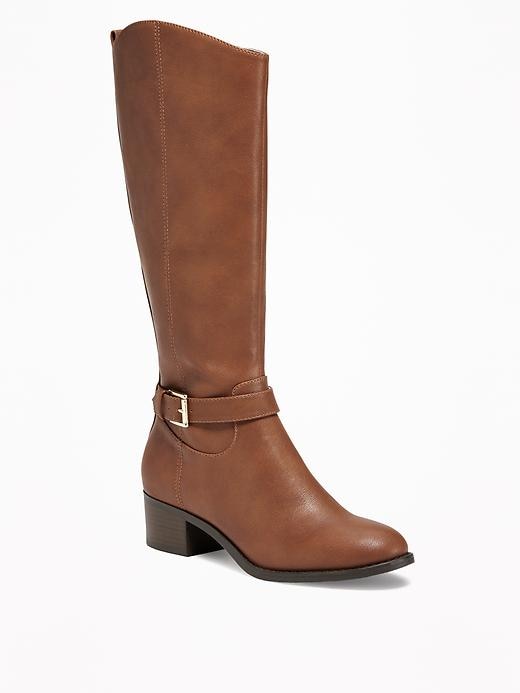 Image number 1 showing, Tall Side-Buckle Riding Boots for Women