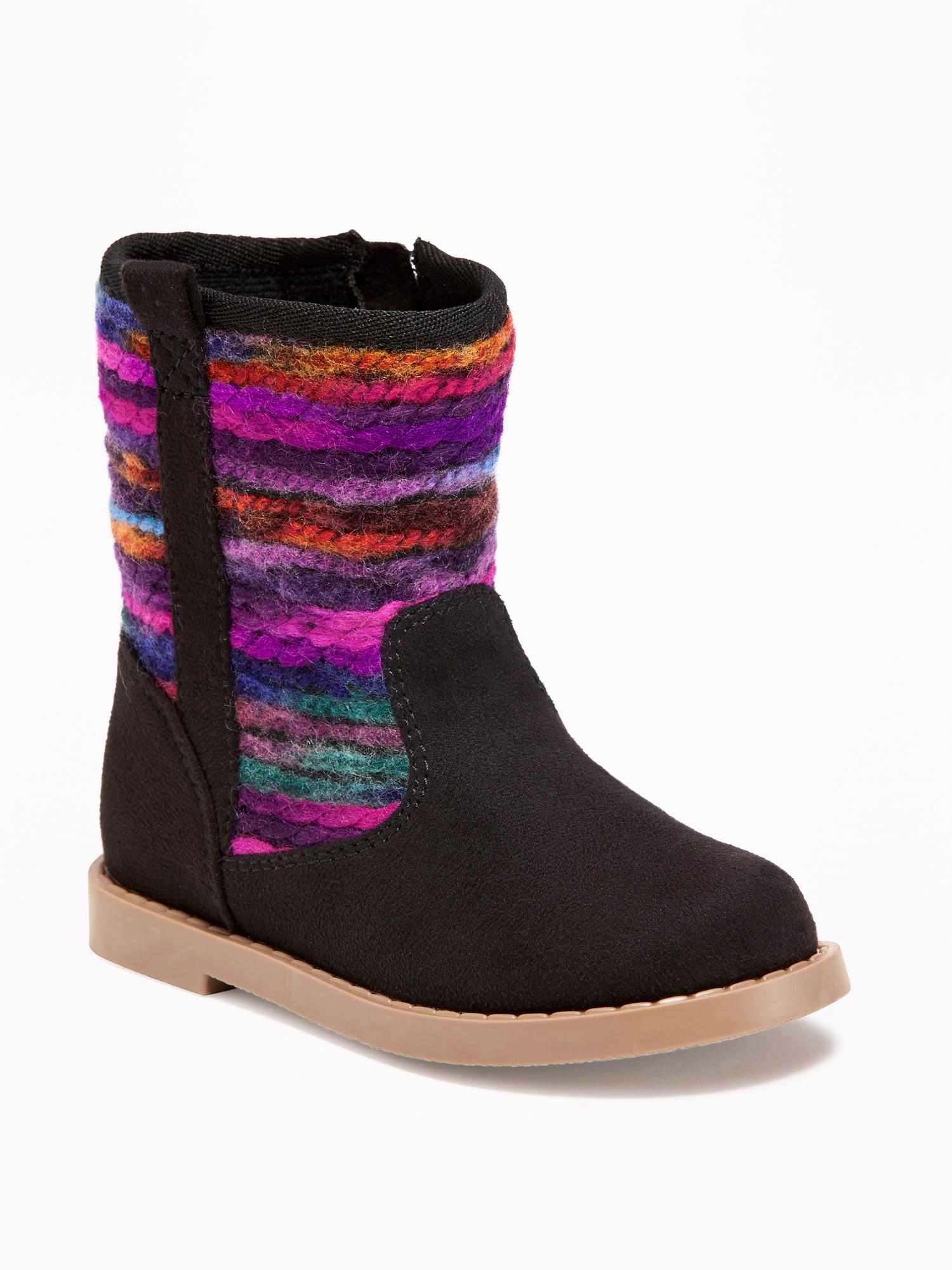 Sueded MultiColor Boots For Toddler Girls Old Navy