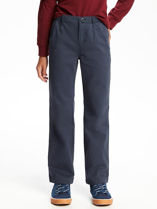 View large product image 1 of 2. Pleated Straight-Leg Uniform Khakis for Boys