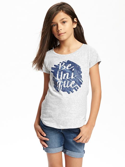 View large product image 1 of 2. Graphic Crew-Neck Tee for Girls