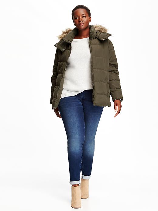 Image number 3 showing, Faux-Fur Trimmed Plus-Size Frost-Free Jacket