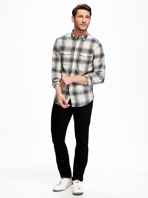 Image number 3 showing, Slim-Fit Flannel Shirt for Men