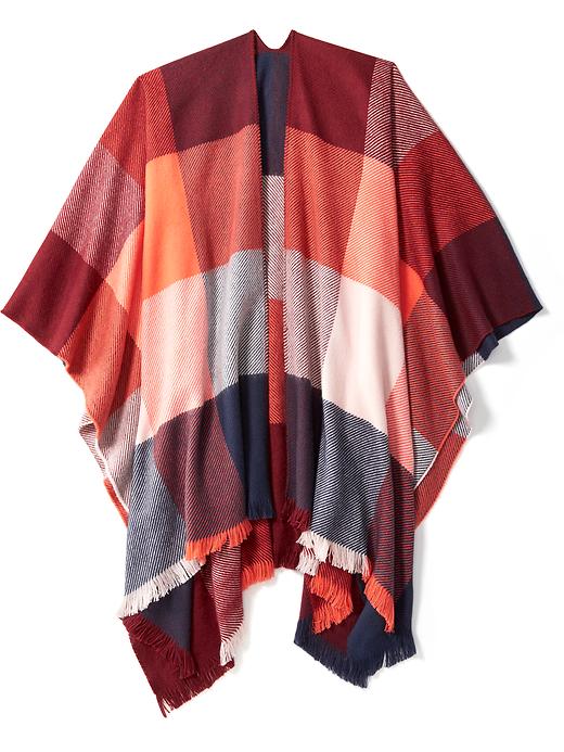 View large product image 1 of 2. Plaid Poncho for Women