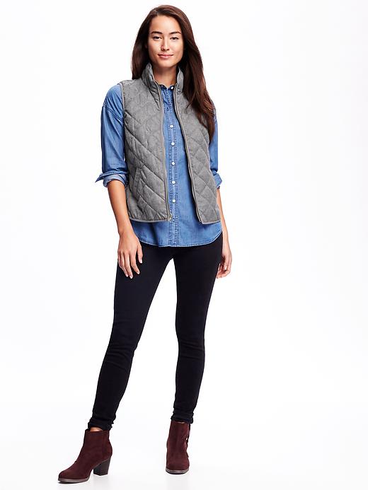 Image number 3 showing, Textured Quilted Vest for Women