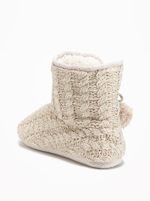 Image number 3 showing, Cable-Knit Slipper Booties for Women