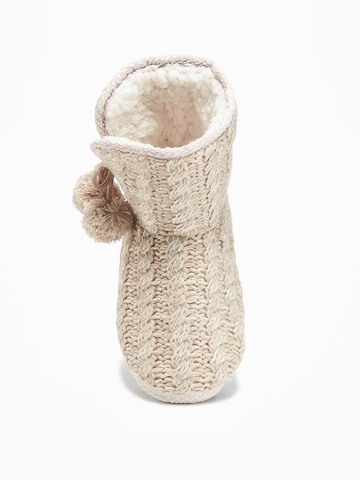 Image number 2 showing, Cable-Knit Slipper Booties for Women