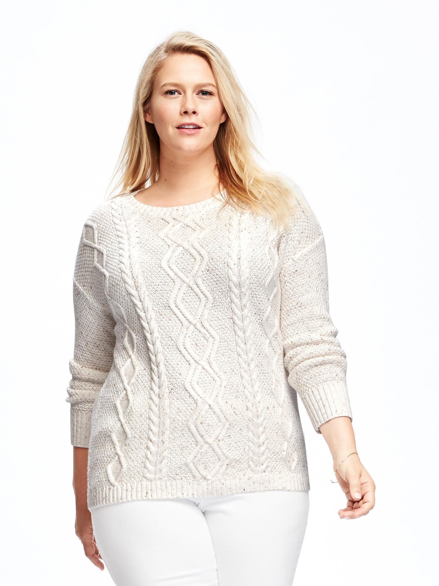 Hi-Lo Plus-Size Cable-Knit Sweater | Old Navy
