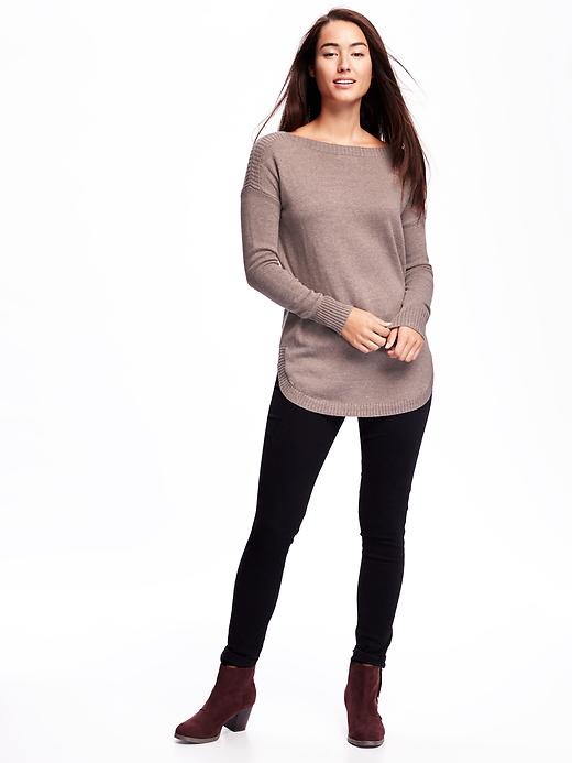 Image number 3 showing, Relaxed Boat-Neck Sweater for Women