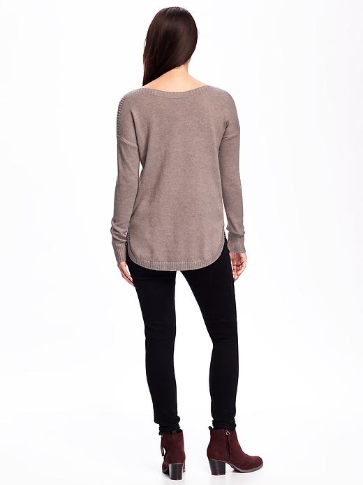 Image number 2 showing, Relaxed Boat-Neck Sweater for Women