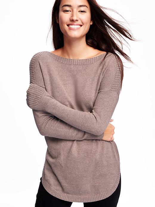 Image number 4 showing, Relaxed Boat-Neck Sweater for Women