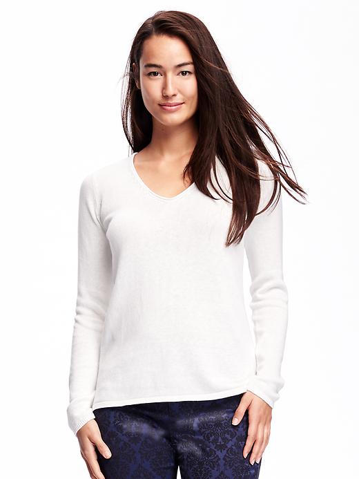 Image number 1 showing, Classic V-Neck Sweater for Women