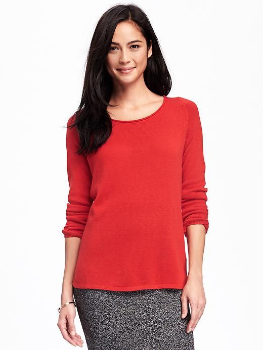 Image number 1 showing, Classic Crew-Neck Sweater for Women