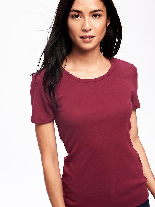 Image number 4 showing, Fitted Crew-Neck Tee for Women