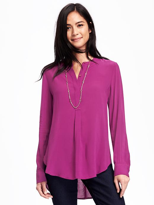 View large product image 1 of 1. Lightweight Popover Blouse for Women