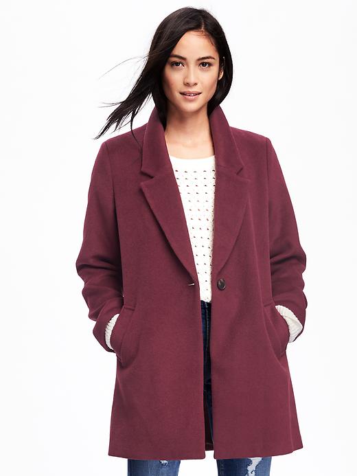 View large product image 1 of 1. Wool-Blend Everyday Coat for Women