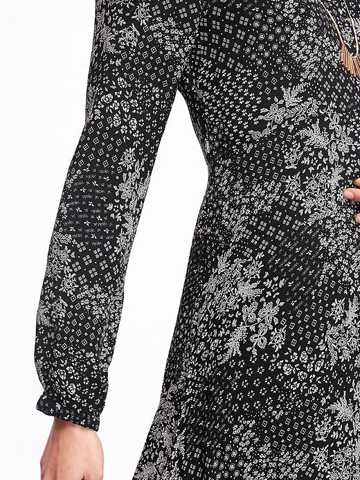Image number 4 showing, Patterned Midi Swing Dress for Women