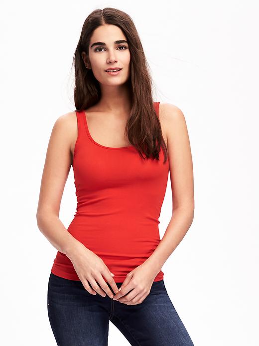 View large product image 1 of 1. First-Layer Fitted Rib-Knit Tank for Women