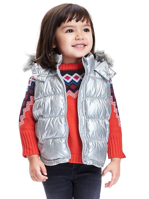 View large product image 1 of 2. Hooded Frost-Free Vest for Toddler  Girls