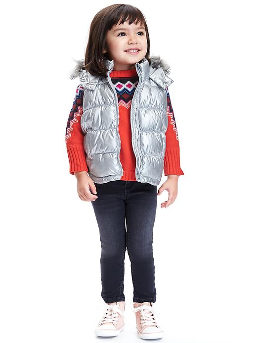 View large product image 2 of 2. Hooded Frost-Free Vest for Toddler  Girls