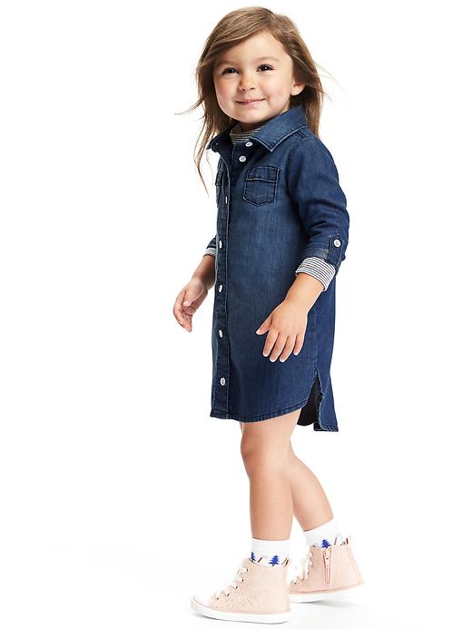 View large product image 1 of 2. Denim Shirt Dress for Toddler
