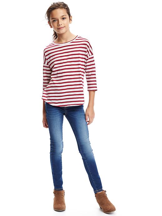 View large product image 2 of 2. Relaxed Striped Scoop-Neck Tee for Girls