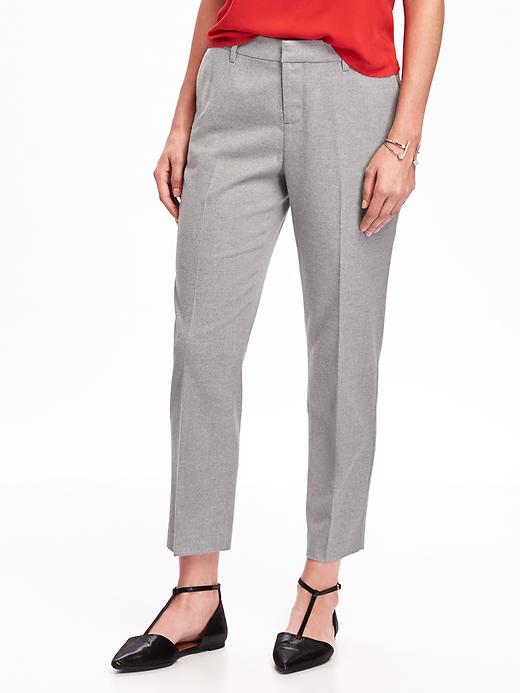 View large product image 1 of 2. Mid-Rise Harper Brushed-Twill Trousers for Women