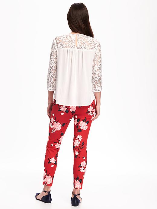 Image number 2 showing, Relaxed Lace-Trim Blouse for Women
