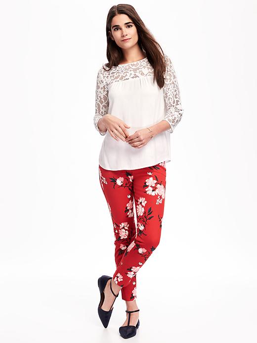 Image number 3 showing, Relaxed Lace-Trim Blouse for Women