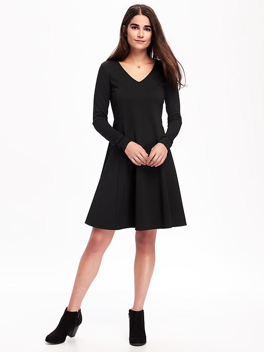 Image number 1 showing, Ponte-Knit Swing Dress for Women