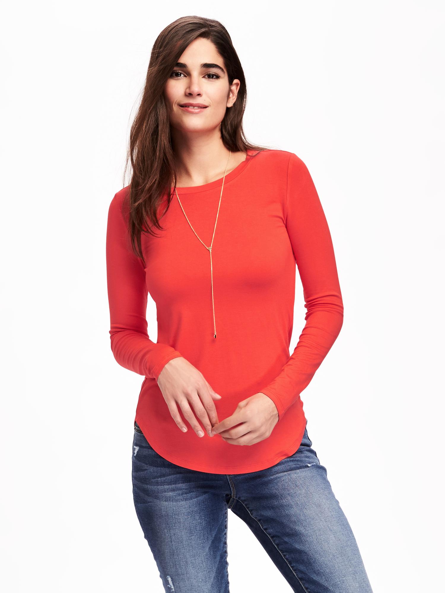 Crew-Neck Layering Tee for Women | Old Navy