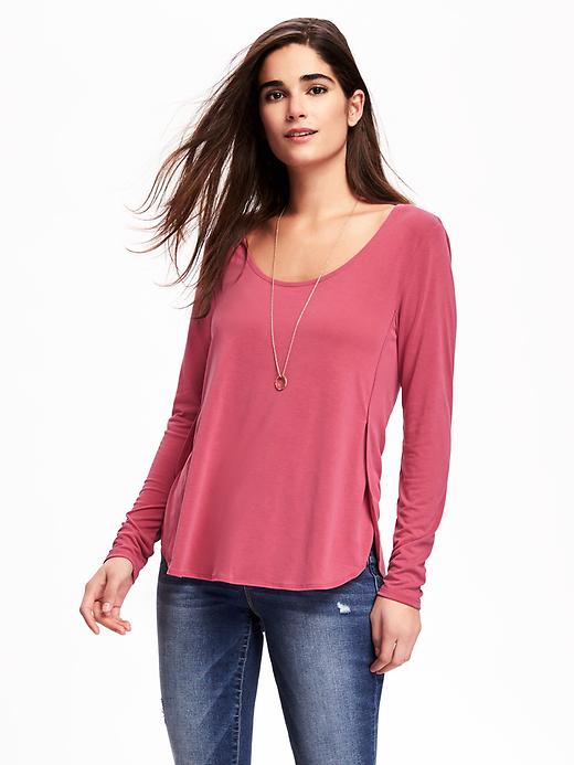 View large product image 1 of 1. Relaxed Tulip-Hem Tee for Women